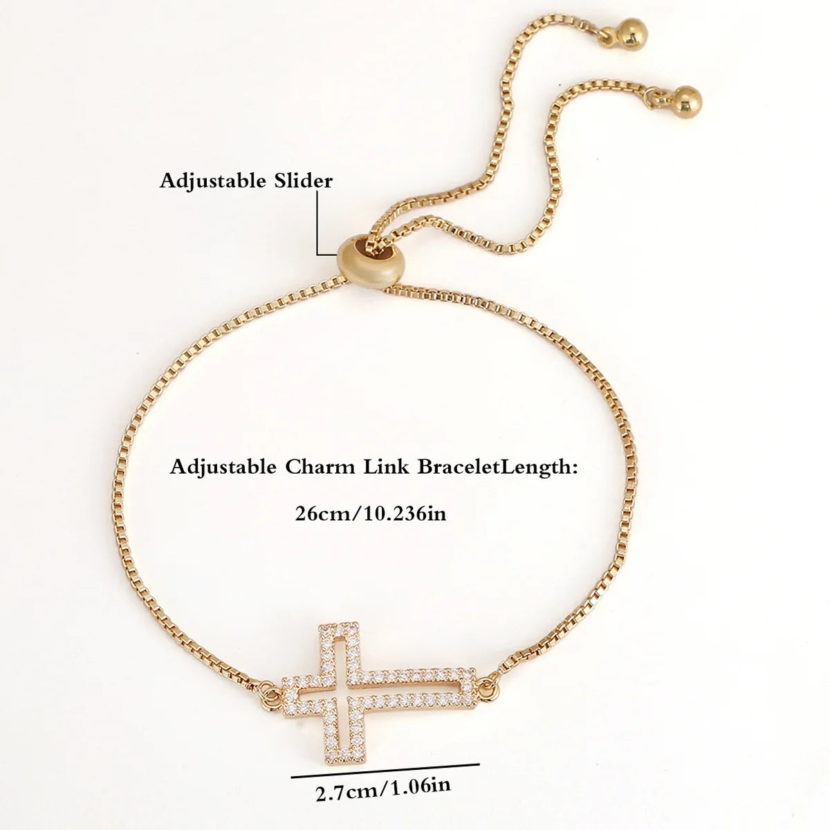 Zirconia Cross Bracelet