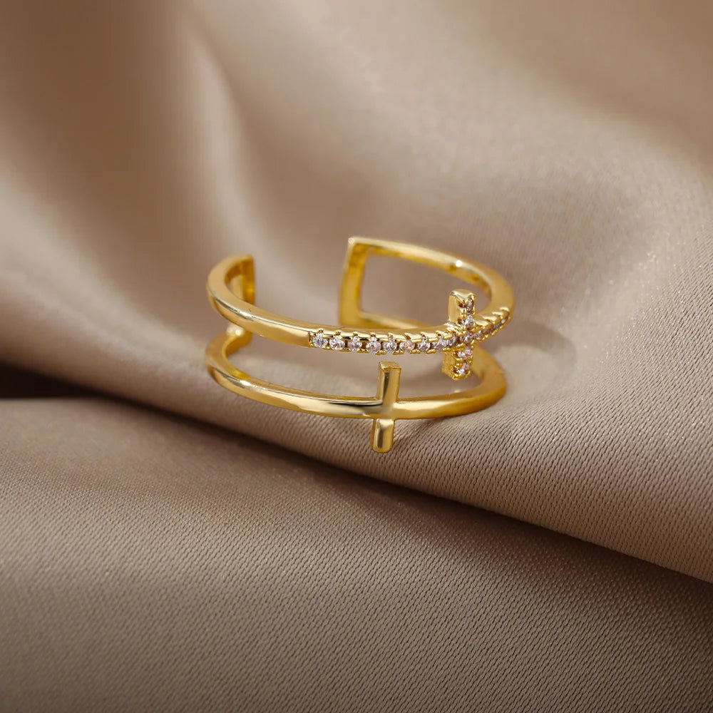 Gold Cross Ring
