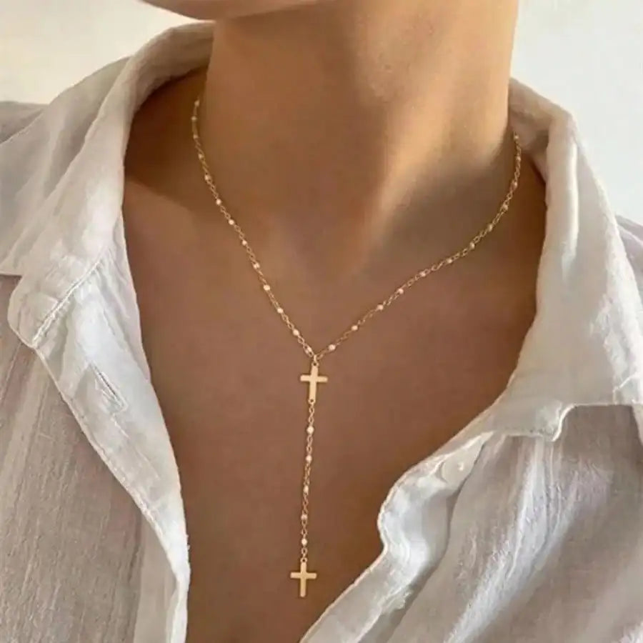 Cross Y Necklace