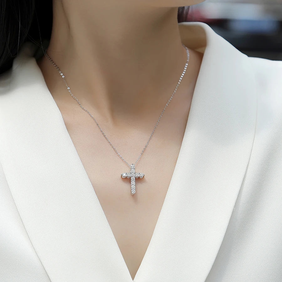 Moissanite Cross Necklace