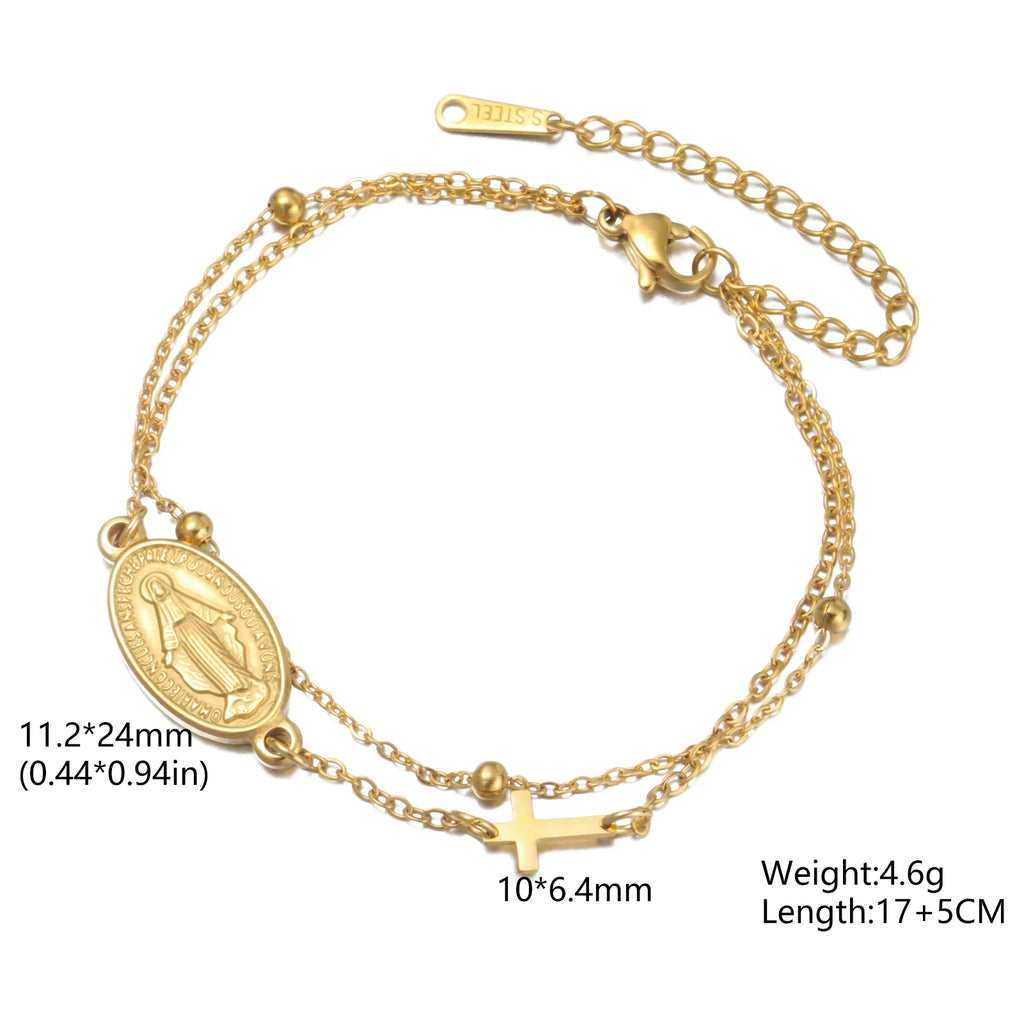 Virgin Mary Cross Bracelet