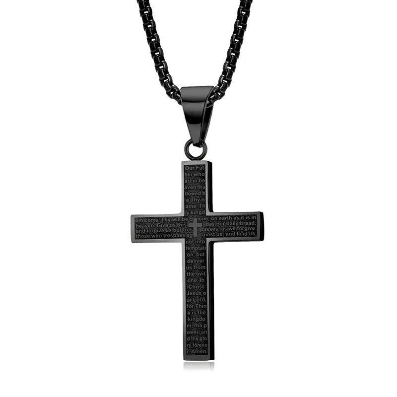 Lord's Prayer Cross Necklace