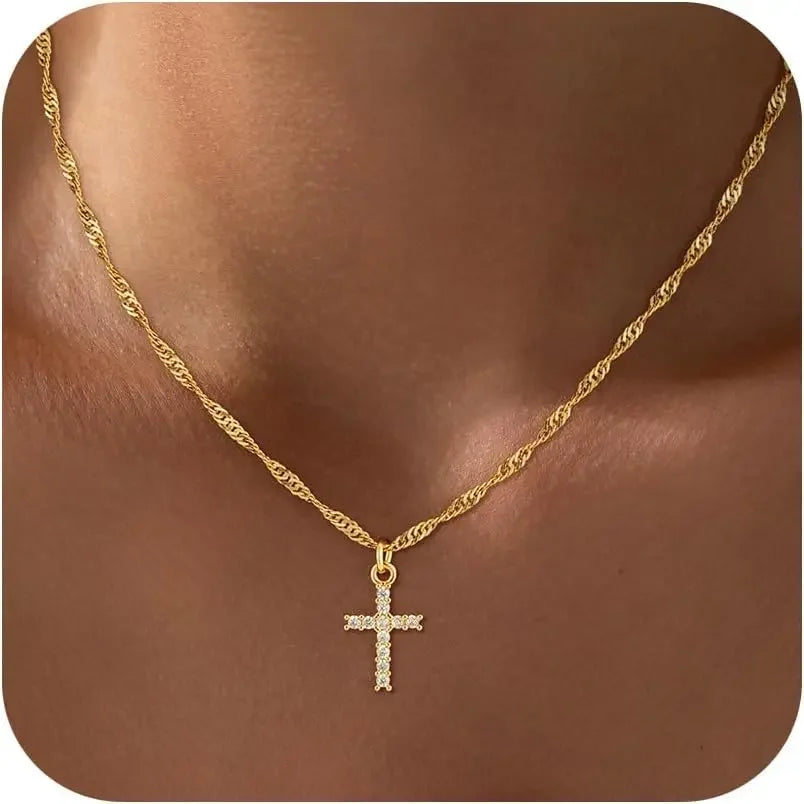 18K Gold Cross Necklace