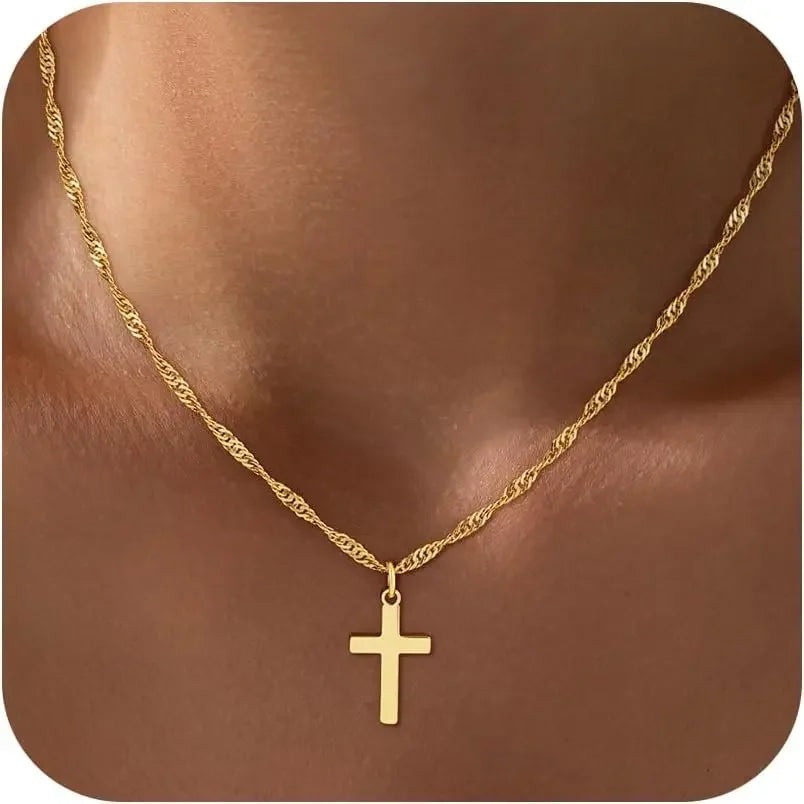 18K Gold Cross Necklace