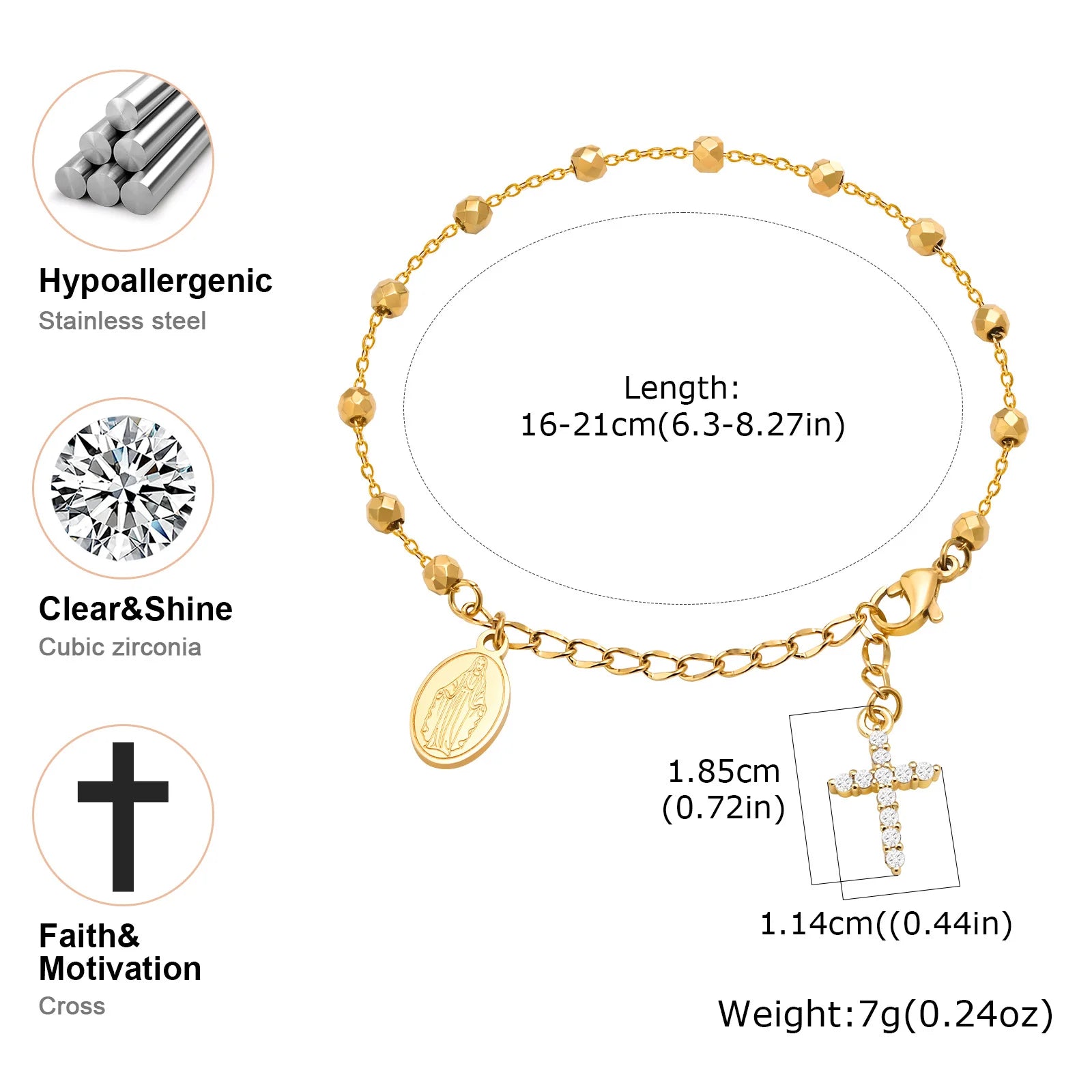 Cross Rosary Bracelet