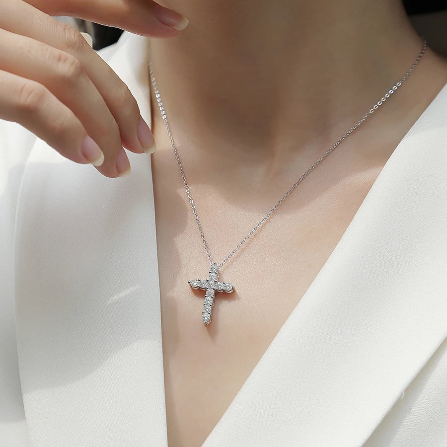 Moissanite Cross Necklace