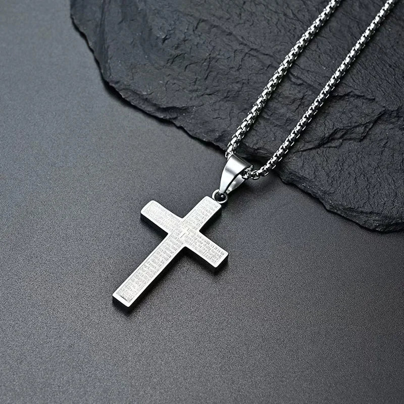 Lord's Prayer Cross Necklace