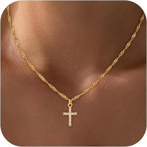18K Gold Cross Necklace