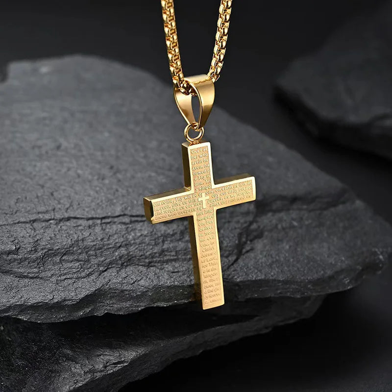 Lord's Prayer Cross Necklace