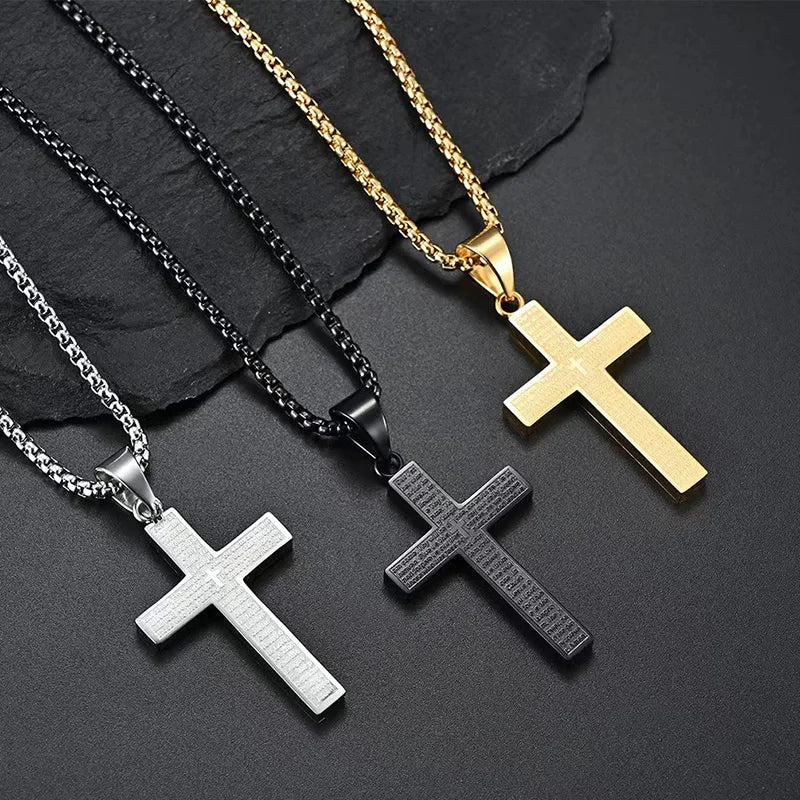 Lord's Prayer Cross Necklace