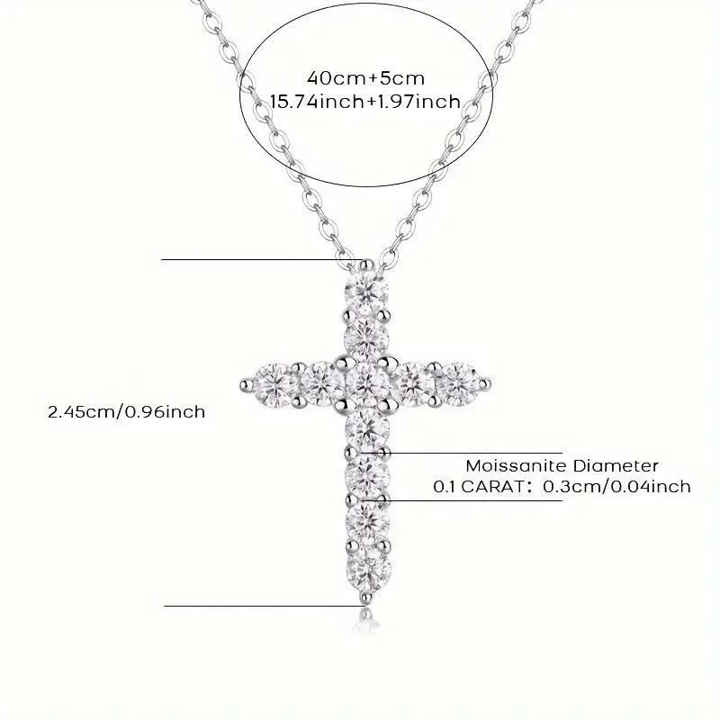 Moissanite Cross Necklace