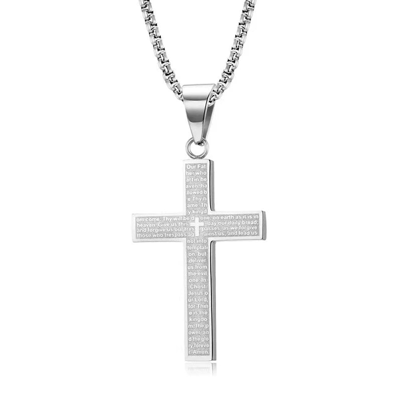 Lord's Prayer Cross Necklace