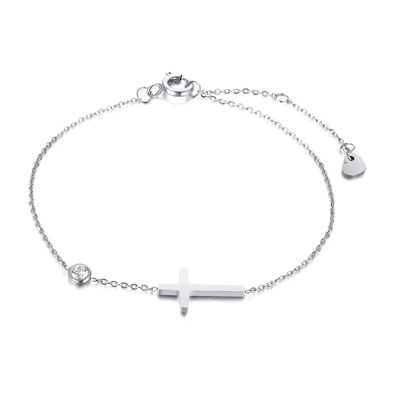 Birthstone Cross Bracelet
