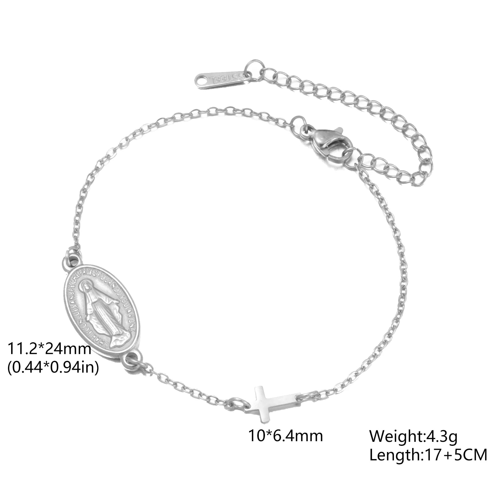 Virgin Mary Cross Bracelet