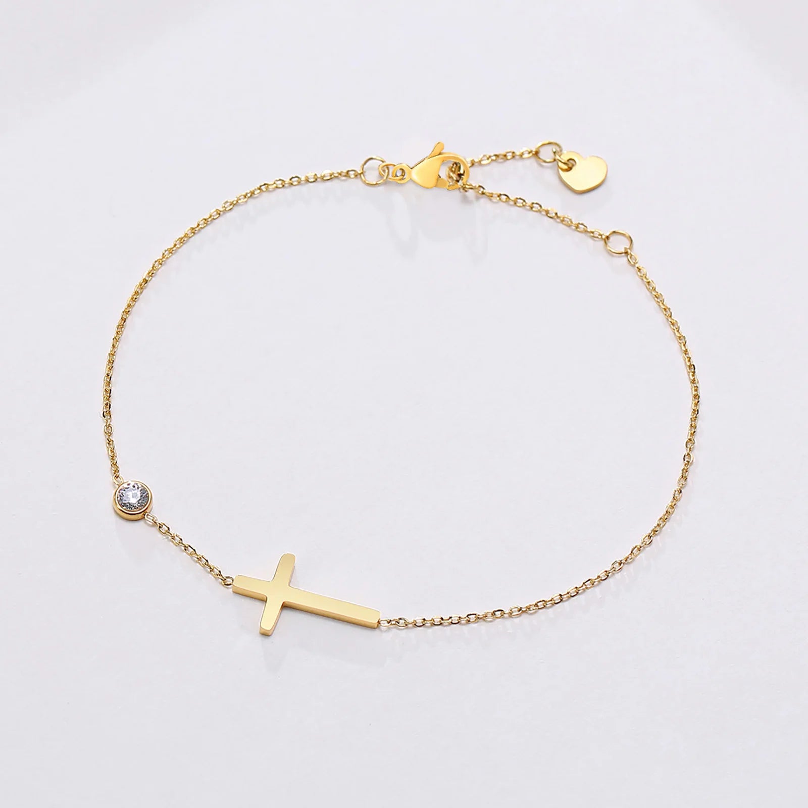 Birthstone Cross Bracelet