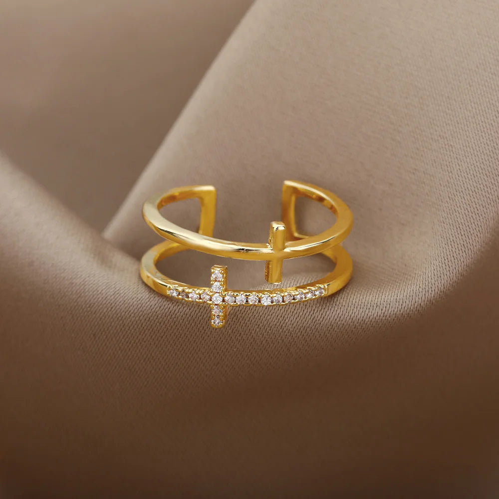 Gold Cross Ring