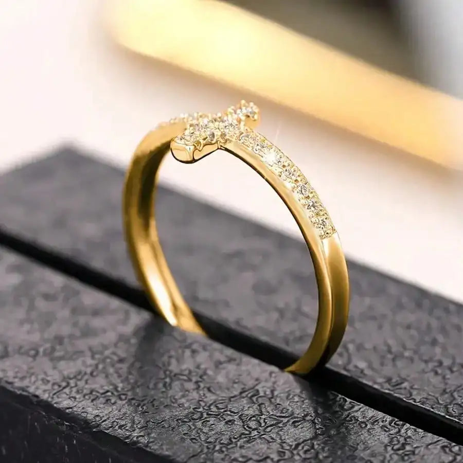 Cross Zirconia Ring