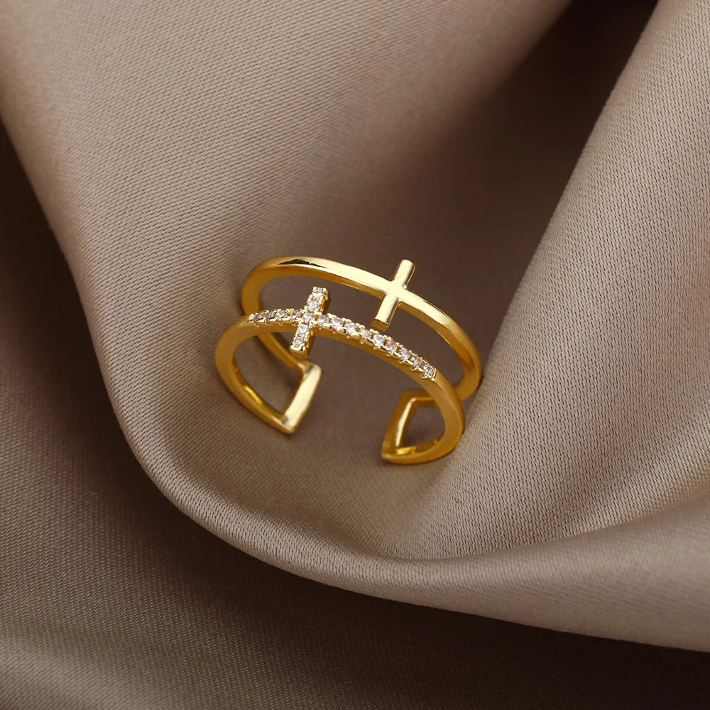 Gold Cross Ring