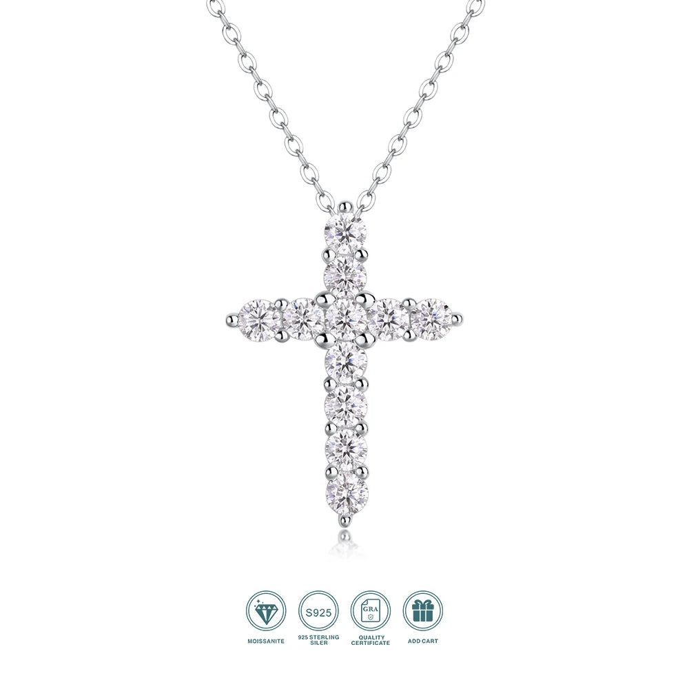 Moissanite Cross Necklace