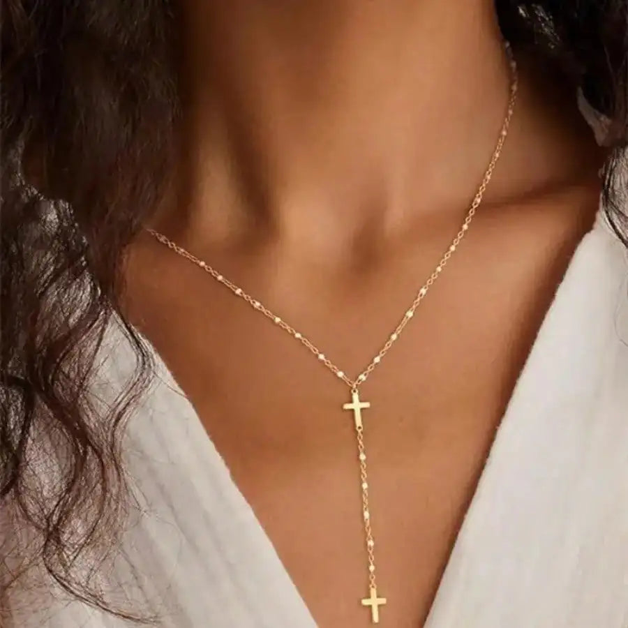 Cross Y Necklace