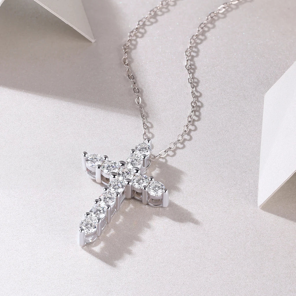 Moissanite Cross Necklace